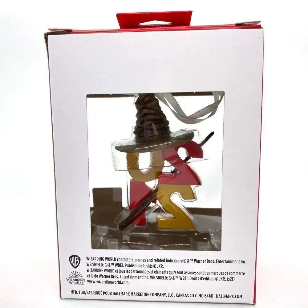 Hallmark Harry Potter Sorting Hat & Wand 2021 Christmas Ornament New